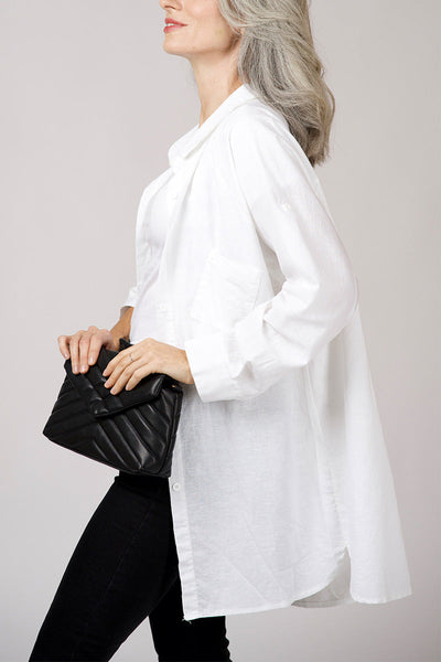 Oversized Blouse - Long Sleeve - Loose Fit - Button-Up Shirt - Women's Oversized Shirt-Grace Aura