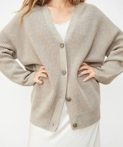 Oversized Cardigan | Button-Up | V-Neck | Knitted Cardigan | Women's Cardigan-Grace Aura