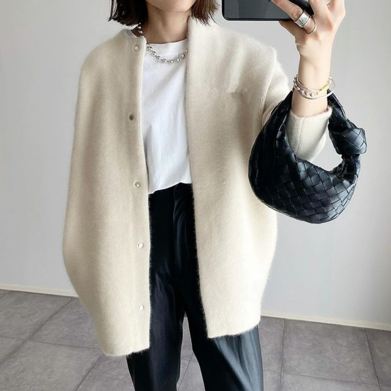 Oversized Cardigan - Women's Cozy Botton-Up Long Knitted Cardigan Jacket-Grace Aura