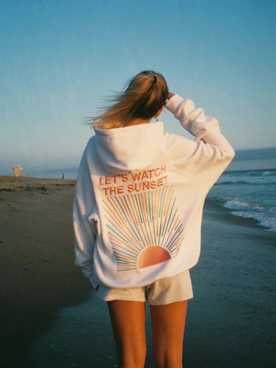 Oversized Hoodie | Sunset | Comfy | Pullover Hoodie | Women's Hoodie-Grace Aura