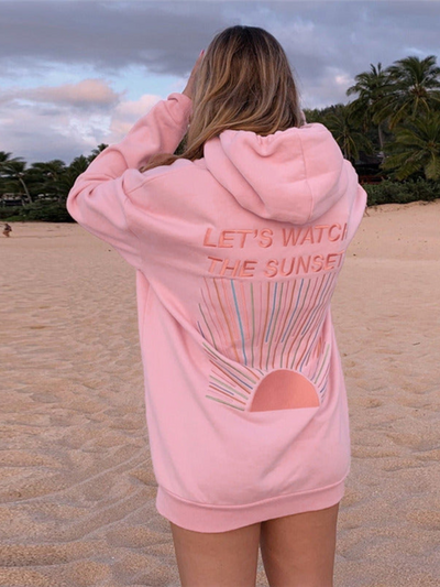 Oversized Hoodie | Sunset | Comfy | Pullover Hoodie | Women's Hoodie-Grace Aura