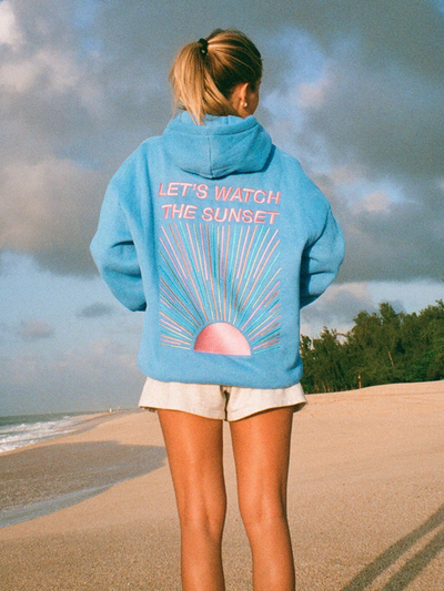 Oversized Hoodie | Sunset | Comfy | Pullover Hoodie | Women's Hoodie-Grace Aura