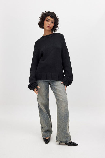 Oversized Pullover | Crew Neck | Loose Fit | Knit Jumper | Women's Knitted Sweater-Grace Aura