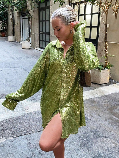 Oversized Sequin Shirt-Grace Aura