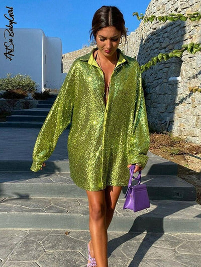 Oversized Sequin Shirt-Grace Aura