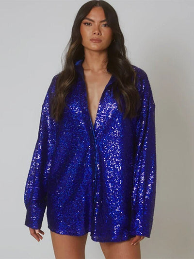 Oversized Sequin Shirt-Grace Aura