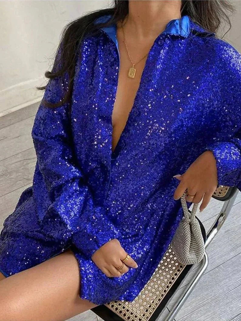 Oversized Sequin Shirt-Grace Aura