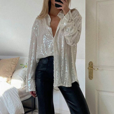 Oversized Sequin Shirt-Grace Aura