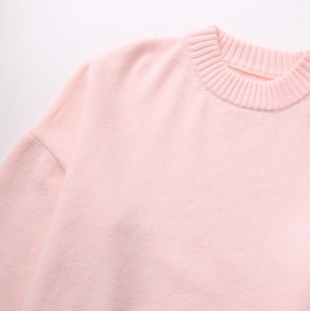 Oversized Sweater - Ladies Warm Pink Knitted Pullover Sweater-Grace Aura