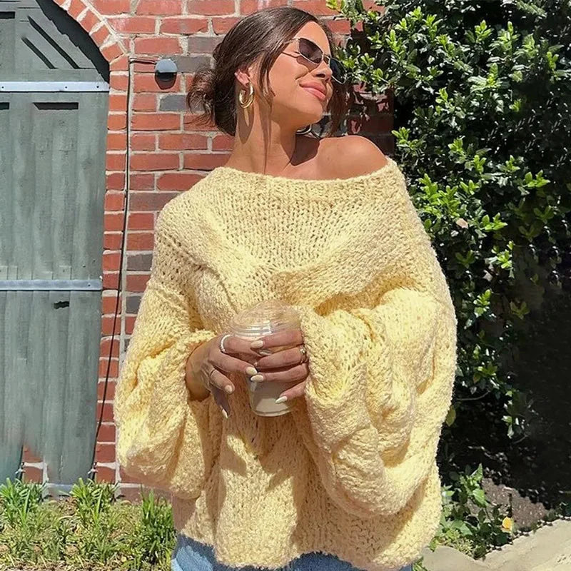 Oversized Sweater | Loose Fit | Chunky | Knitted Sweater | Women's Clothing-Grace Aura