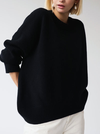 Oversized Sweater - Women's Warm Crew Neck Knitted Pullover Sweater-Grace Aura