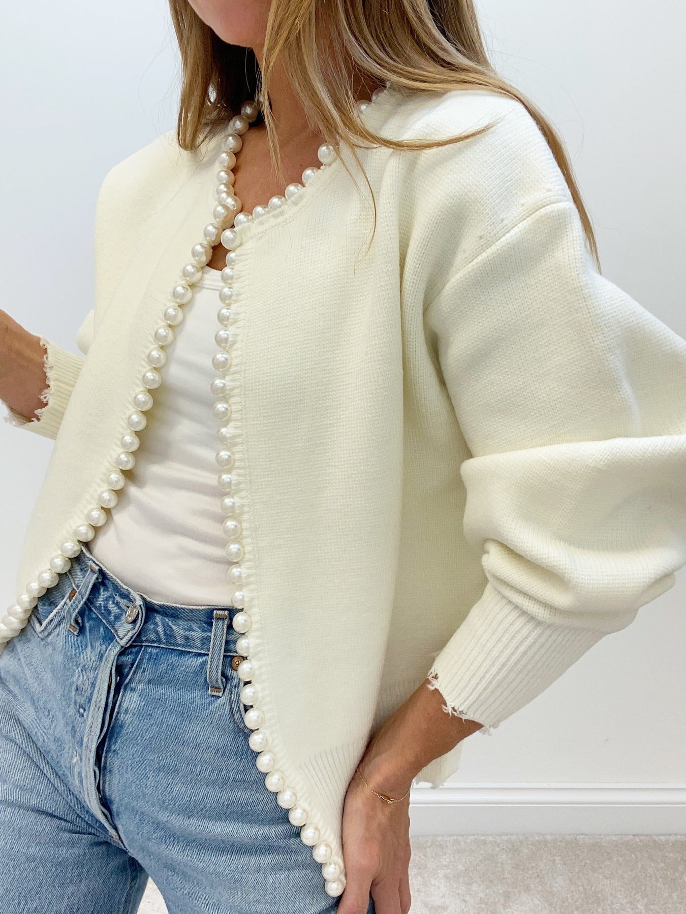 Pearl Cardigan | Chic | Loose Fit | Knit Cardigan | Women's Cardigan-Grace Aura