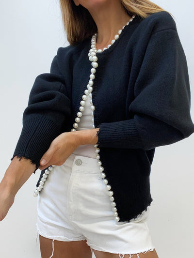 Pearl Cardigan | Chic | Loose Fit | Knit Cardigan | Women's Cardigan-Grace Aura