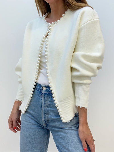 Pearl Cardigan | Chic | Loose Fit | Knit Cardigan | Women's Cardigan-Grace Aura