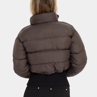 Puffer Jacket | Cropped | Standing Collar | Winter Jacket | Ladies Down Jackets-Grace Aura