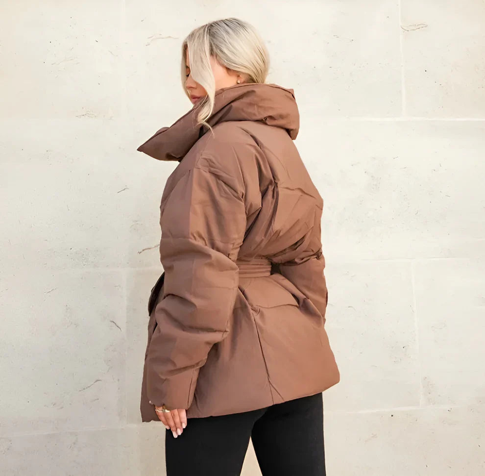 Puffer Jacket - Warm - Belt - Down Jacket - Women's Winter Jacket-Grace Aura