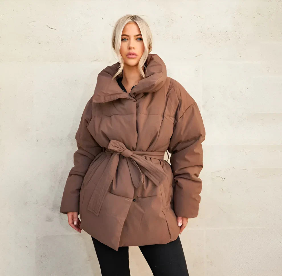 Puffer Jacket - Warm - Belt - Down Jacket - Women's Winter Jacket-Grace Aura