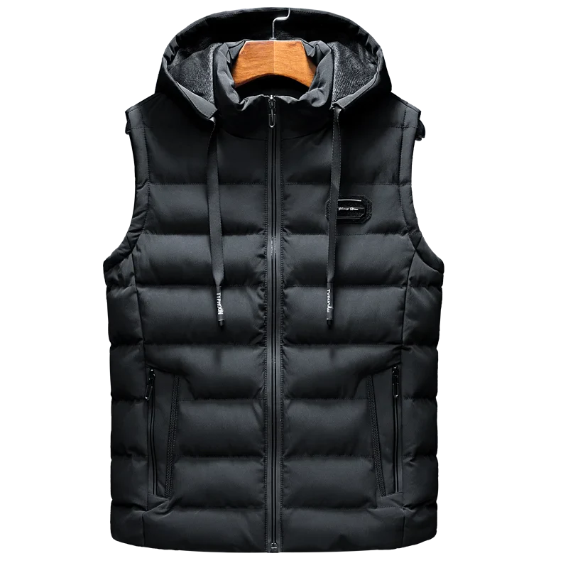 Puffer Vest - Men's Hooded Sleeveless Slim Fit Winter Vest-Grace Aura