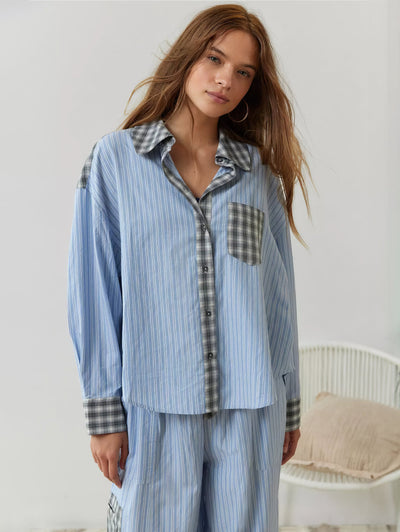 Pyjama Set - Plaid - Long Sleeve - Lounge Set - Womens Pyjamas-Grace Aura