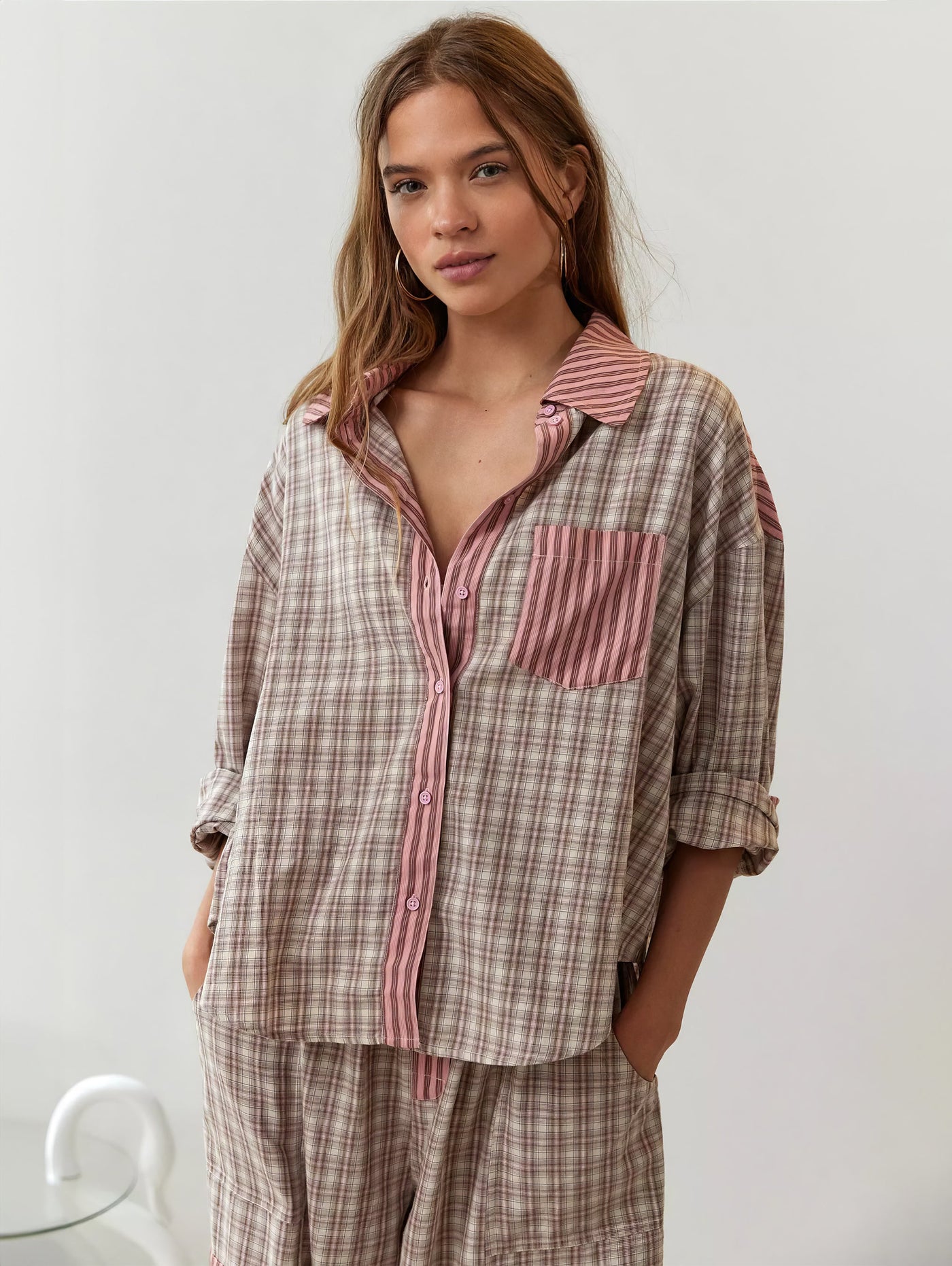 Pyjama Set - Plaid - Long Sleeve - Lounge Set - Womens Pyjamas-Grace Aura