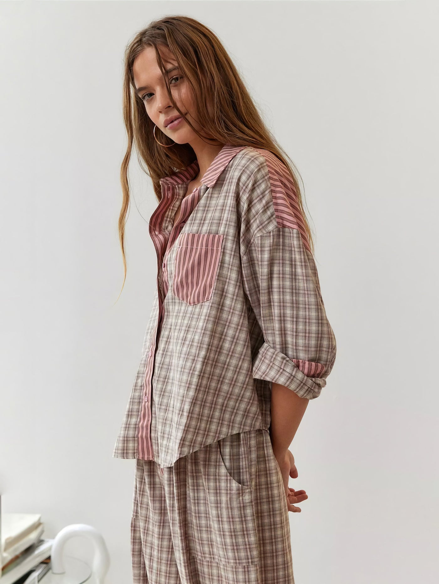 Pyjama Set - Plaid - Long Sleeve - Lounge Set - Womens Pyjamas-Grace Aura