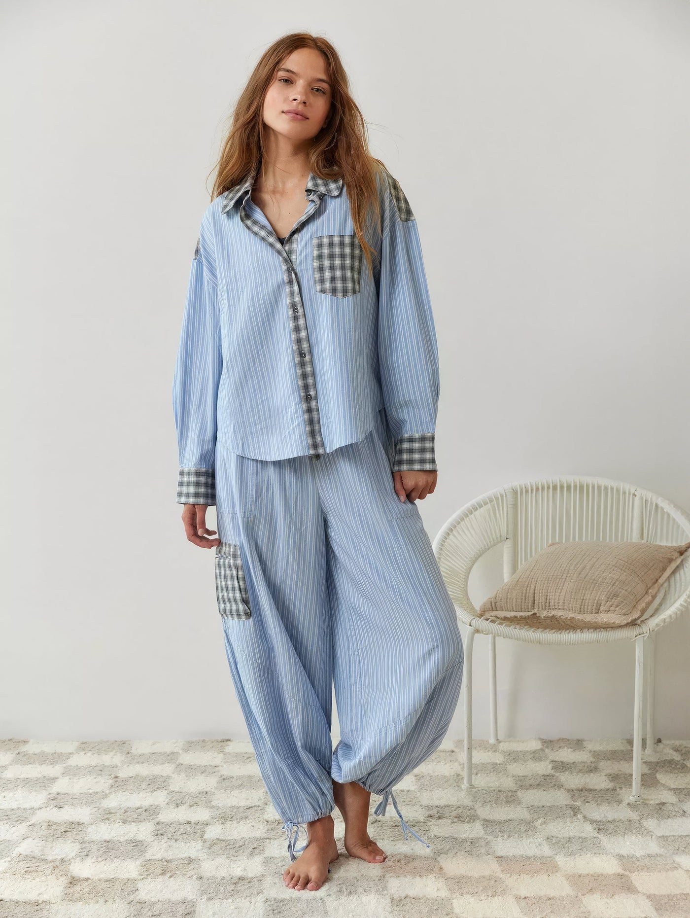 Pyjama Set - Plaid - Long Sleeve - Lounge Set - Womens Pyjamas-Grace Aura