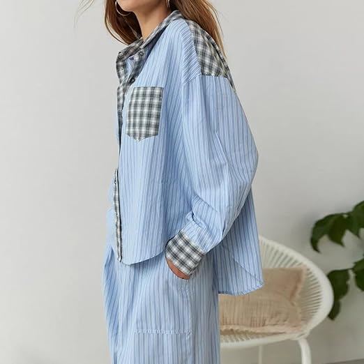 Pyjama Set - Plaid - Long Sleeve - Lounge Set - Womens Pyjamas-Grace Aura