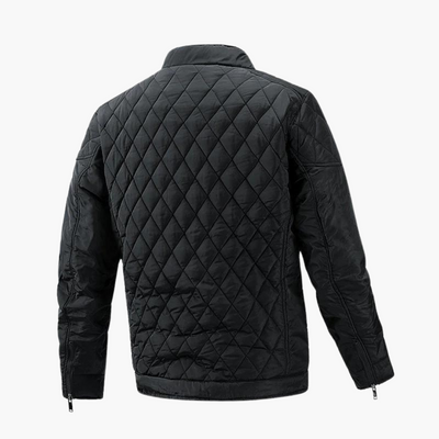 Quilted Jacket - Zip-Up - Winter - Checkered Jacket - Men's Jacket -Grace Aura