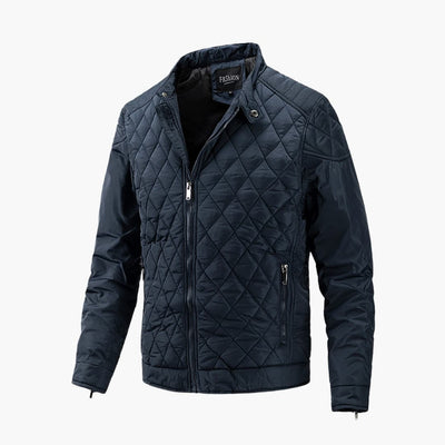 Quilted Jacket - Zip-Up - Winter - Checkered Jacket - Men's Jacket -Grace Aura