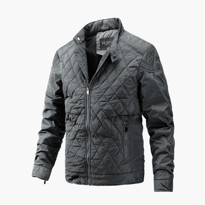 Quilted Jacket - Zip-Up - Winter - Checkered Jacket - Men's Jacket -Grace Aura