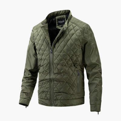 Quilted Jacket - Zip-Up - Winter - Checkered Jacket - Men's Jacket -Grace Aura