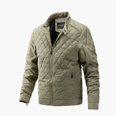 Quilted Jacket - Zip-Up - Winter - Checkered Jacket - Men's Jacket -Grace Aura