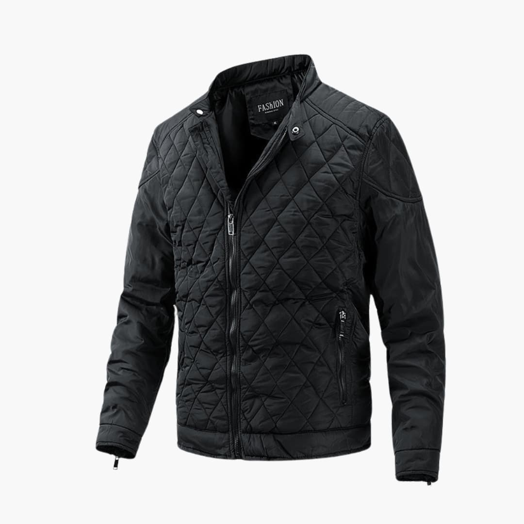 Quilted Jacket - Zip-Up - Winter - Checkered Jacket - Men's Jacket -Grace Aura