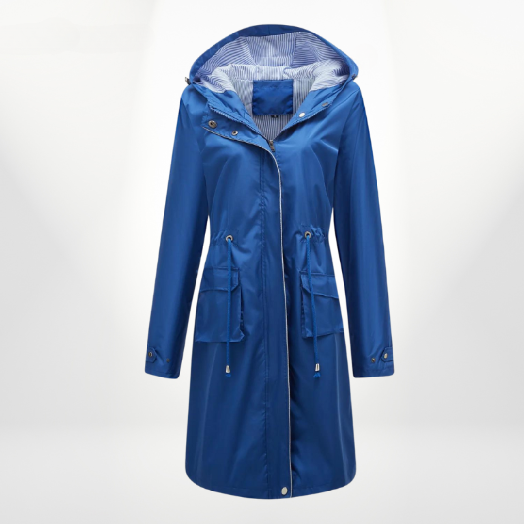 Rain Coat - Women's Hooded Waterproof Long Parka Coat-Grace Aura