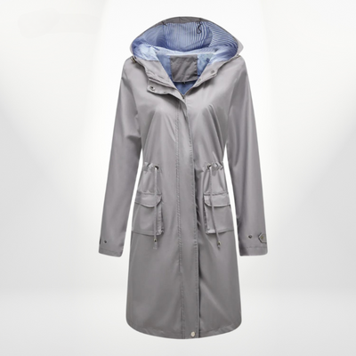 Rain Coat - Women's Hooded Waterproof Long Parka Coat-Grace Aura