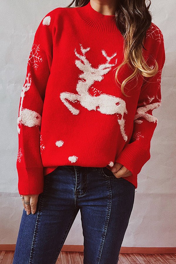 Reindeer Christmas Sweater-Grace Aura