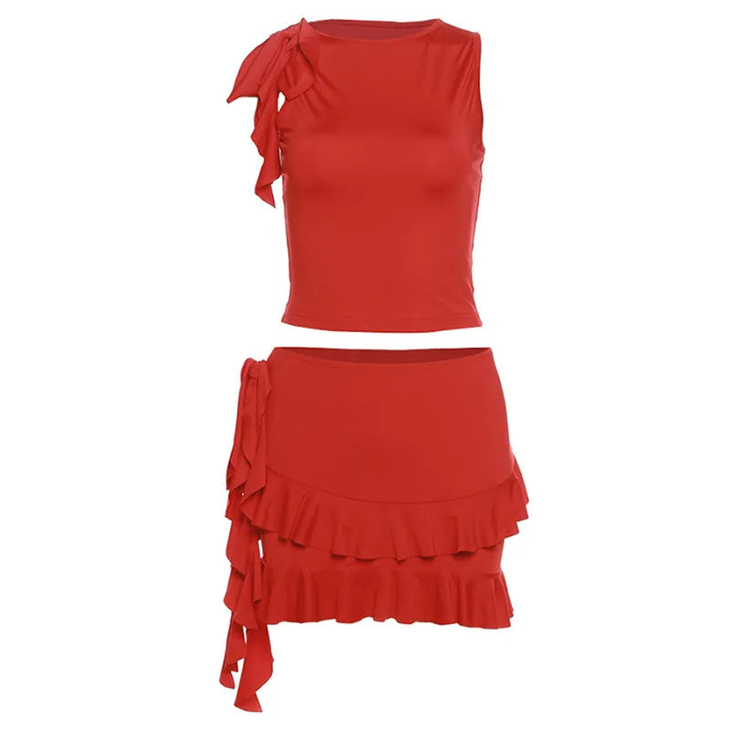 Rouge Ruffle Set-Grace Aura