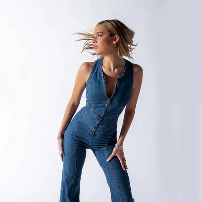 Roxanne Denim | Jumpsuit-Grace Aura