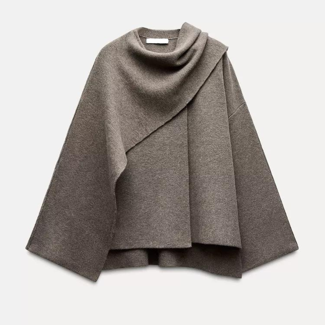 Scarf Coat - Autumn - Woolen - Cape Coat - Women's Jackets -Grace Aura