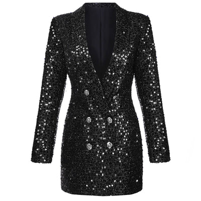 Sequin Blazer Dress - Sparkle-Grace Aura