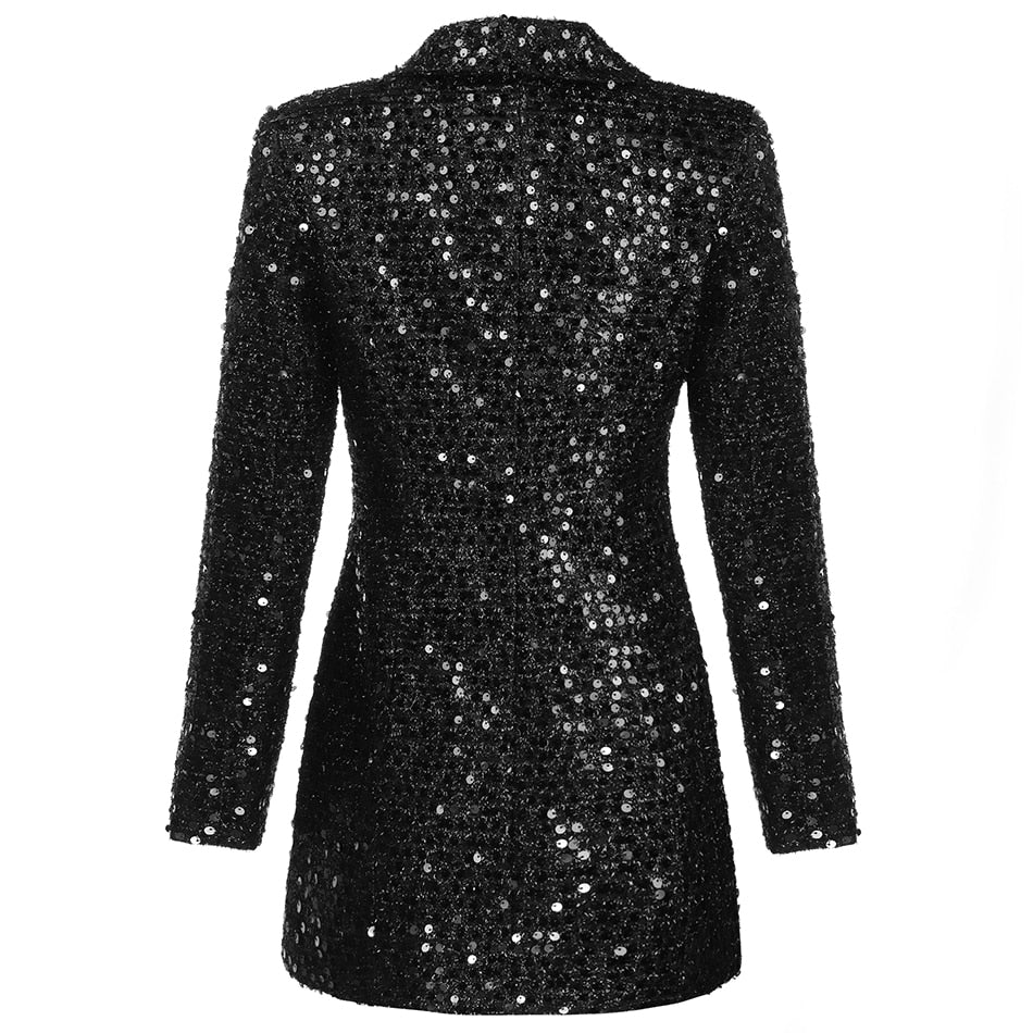 Sequin Blazer Dress - Sparkle-Grace Aura