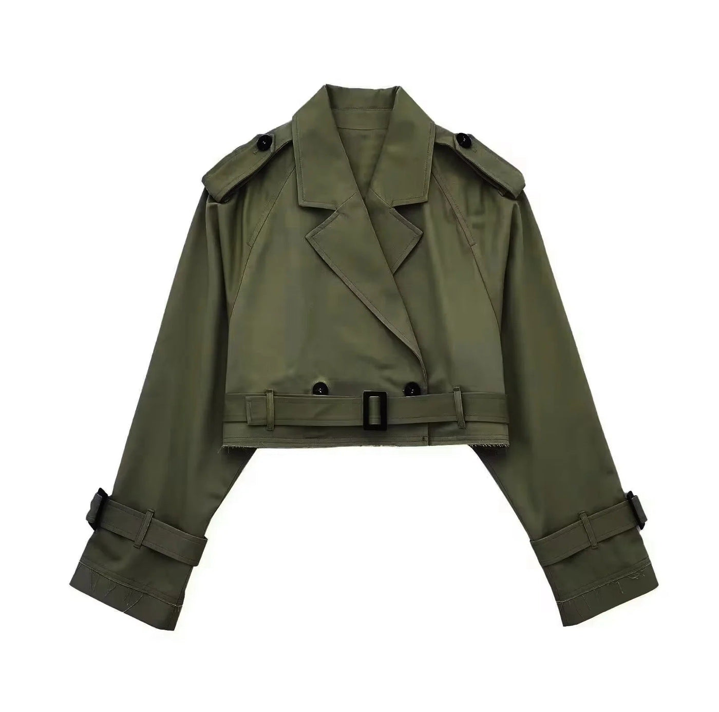 Short Trench | Double Breasted | Belt | Autumn Jacket | Short Trench Coat Women-Grace Aura