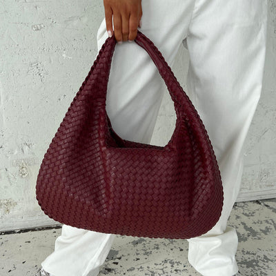 Shoulder Bag | Large | One Strap | Woven Bag | Leatherette Bags-Grace Aura