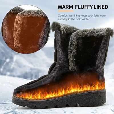 Snow Boots | Warm | Slip-On | Fur Lined Boots | Winter Boots-Grace Aura