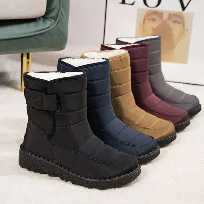 Snow Boots - Women's Warm Waterproof Slip-On Fur Lined Winter Boots-Grace Aura