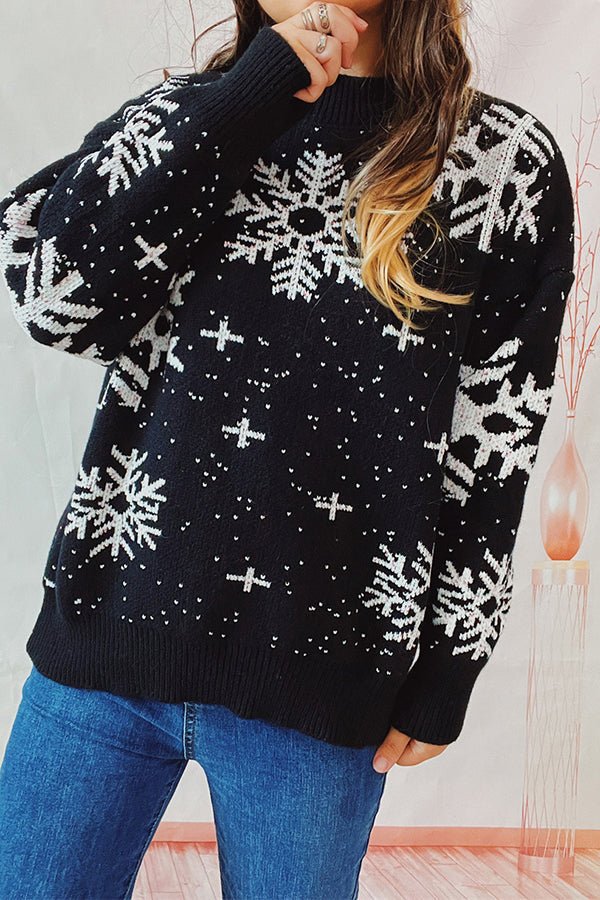 Snowflake Christmas Sweater-Grace Aura