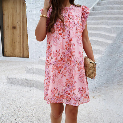 Summer Dress - Sleeveless - Loose Fit - Floral Dress - Mini Dress -Grace Aura