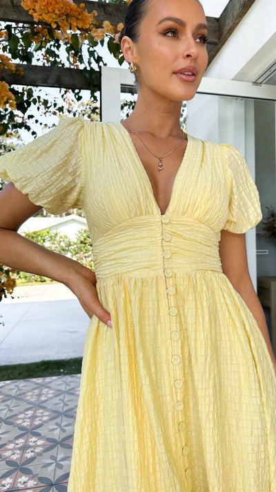 Summer Dress | V-Neck | Puff Sleeve | Maxidress | Sundresses-Grace Aura