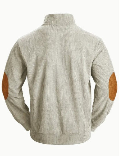 Sweater - Half Button - Elbow Patches - Long Sleeve - Men's Jumper-Grace Aura