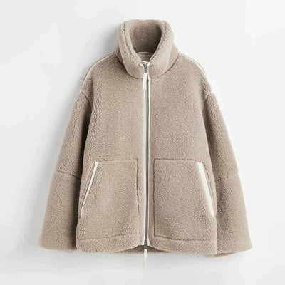 Teddy Fleece Jacket | Zip-Up | Warm | Oversized Teddy Jacket | Women's Winter Clothes-Grace Aura